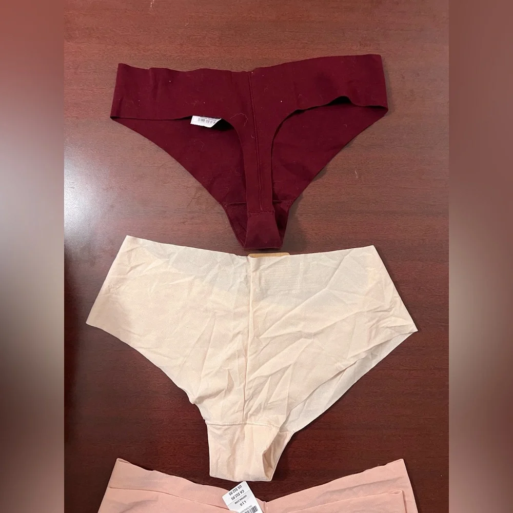 Victoria's Secret 4 Panties Set - Burgundy, Cream, Pink - Picture 4 of 4